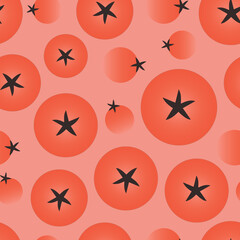 Retro Red Tomato Seamless Pattern