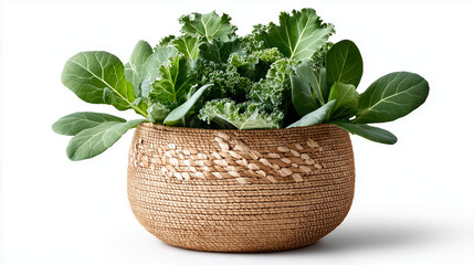 fresh vegetable in a wicker basket