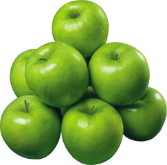 green apples on white background