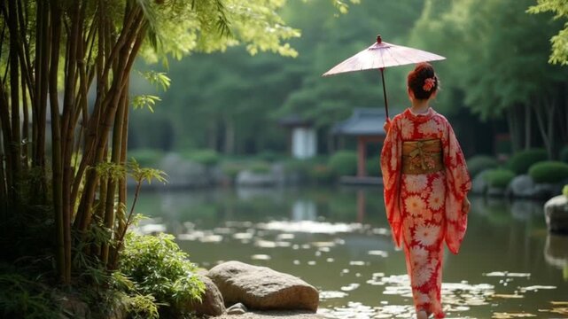 Japanese woman with umbrella