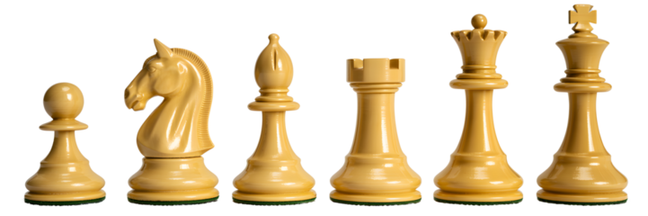 Set of chess pieces isolated on transparent background