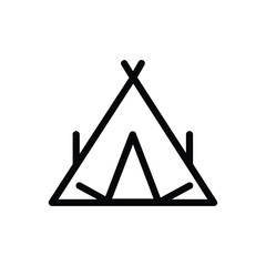 A stylized lineart depiction of a tipi or tent © Neko funny