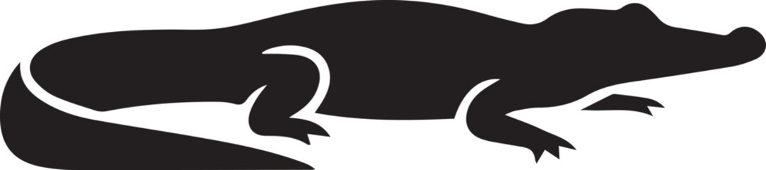 The Alluring Alligator Silhouette: The image features a sleek, black silhouette of an alligator in a striking pose. Perfectly capturing the essence of the creature.
