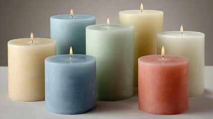 Vibrant Candles in Pastel Colors: A Visual Delight of Elegant Form and Soft Hues Perfect for Ambient Lighting and Home Decor