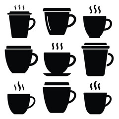 Obraz premium coffee cup silhouette Business icon set.