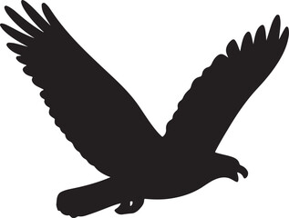 Eagle in flight vector illustration with wings spread