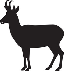 Deer silhouette vector illustration isolated on white background