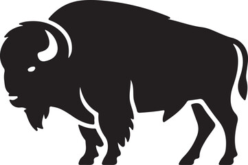 Bull silhouette vector illustration in black and white