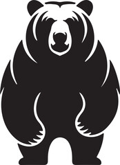 Cute cartoon bear vector illustration in nature