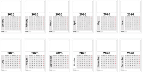 2026 calander design .