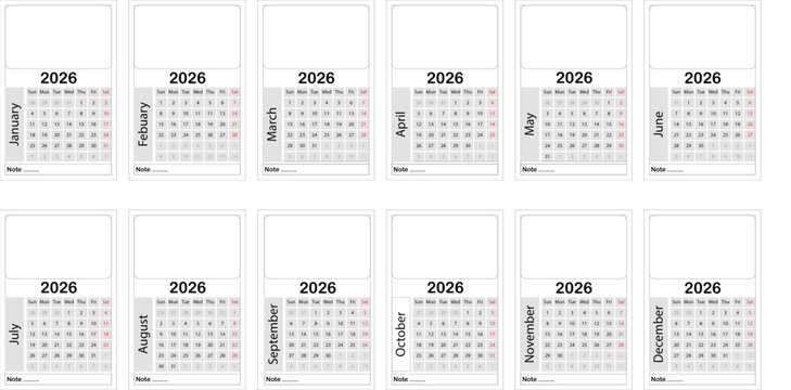 2026 calander design .