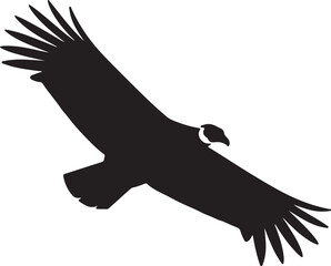 Flying eagle silhouette vector illustration