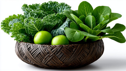 fresh vegetable in a wicker basket