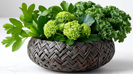 fresh vegetable in a wicker basket
