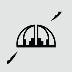 City Silhouette Vector Icon Illustration