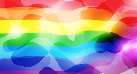 Abstract colorful design with rainbow stripes and decorative shapes