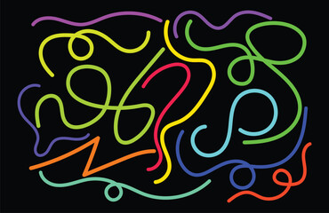 Abstract Lines with Color Gradient. Background with 3D Wave Shape Pattern. Vector Wavy Graphic Design Elements. 