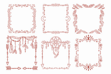 Game frame set, fantasy tarot card border hand drawn magic reverse occult decor print rectangle. Vintage medieval floral ornament antique luxury elegant design. Mystic game frame organic cover graphic