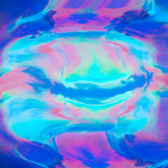 Vibrant Holographic Liquid Paint Mixture Texture