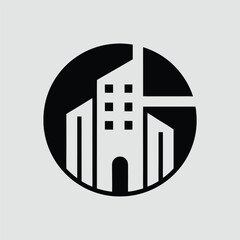 Modern house building icon vector illustration