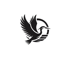 Obraz premium Stylized bird flying logo
