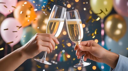 new year celebration with champagne