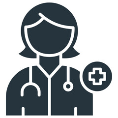 Health Practitioner Glyph Icon