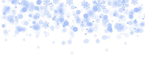Abstract winter background with light blue falling snowflakes png