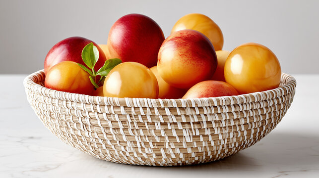 peaches in basket