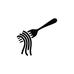 Spaghetti Fork Icon Isolated on White Background
