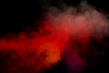 White steam on a black background.