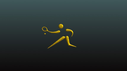 Tennis player 3D icon 