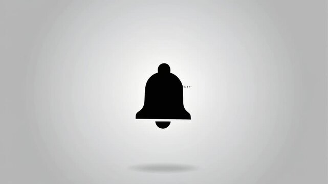 Abstract ringing bell animation with sound wave representation on a simple gray gradient background
