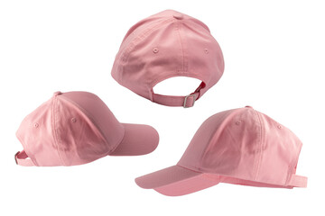 Pink cap isolated on white background.