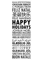 HAPPY HOLIDAYS black word cloud on transparent background