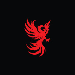 Majestic Phoenix Silhouette Rising in Flight