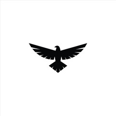 Black Eagle Silhouette with Spread Wings