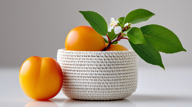 peaches in basket