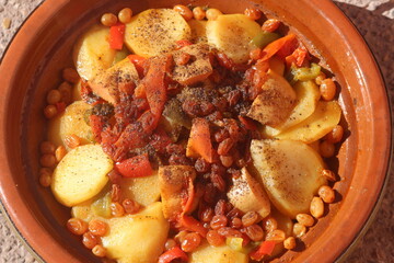 Moroccan Tajine or Tagine Close-up