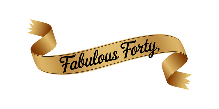 Fabulous Forty celebration banner elegant gold ribbon design perfect for birthday invitations and milestone events