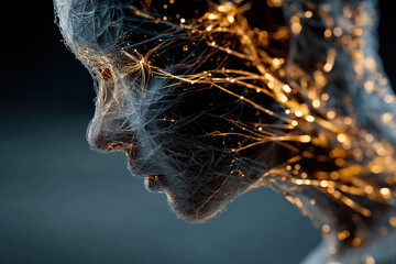 Big Data Artificial Intelligence Neural Network Flow Visualization Machine Learning Technology Innovation Cyberspace Digital Information Analysis Future Science Complex Data Stream Background