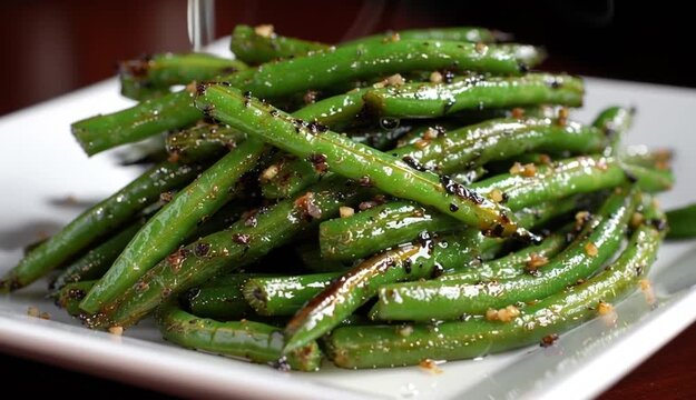 pan-fried green beans