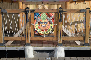 Fototapeta premium Toronto Palapa Tours, a boat tour agency, located at 319 Queens Quay W, near HTO Park