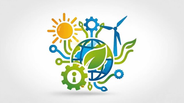 Evolution of eco-friendly technology: From simple planet icon to complete renewable solutions