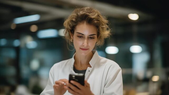 Researcher analyzing lifecycle metrics of compostable materials on holographic screen, emotion of focus visible, representing AI in sustainability, circular economy, and green analytics. cinematic