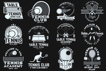 Obraz premium Table tennis and tennis sport club poster, banner, flyer. Vector. For table tennis and ping pong logotype templates and sticker. Place to promote health and friendship. Match, competition promotion