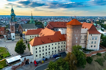 The Wawel Royal Castle, a fortified residency in Krakow, Poland