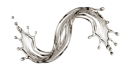 Elegant water splash in a swirling s shape