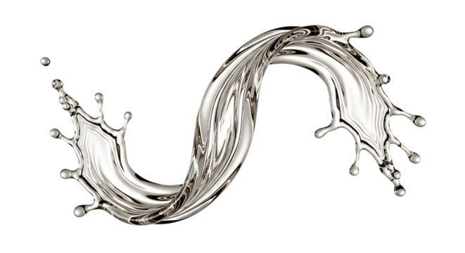 Elegant water splash in a swirling s shape