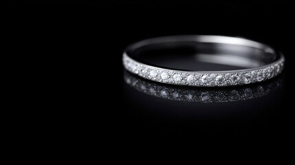 Luxury jewelry bracelet with diamonds, isolated on black background, product photography